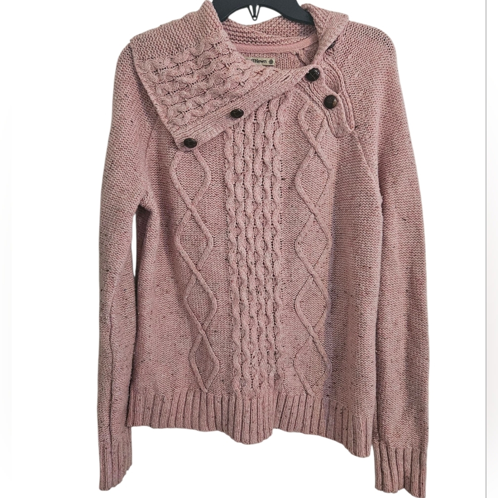 RuffHewn Dusty Rose Acrylic Wool Cowl Neck Sweater Sz L